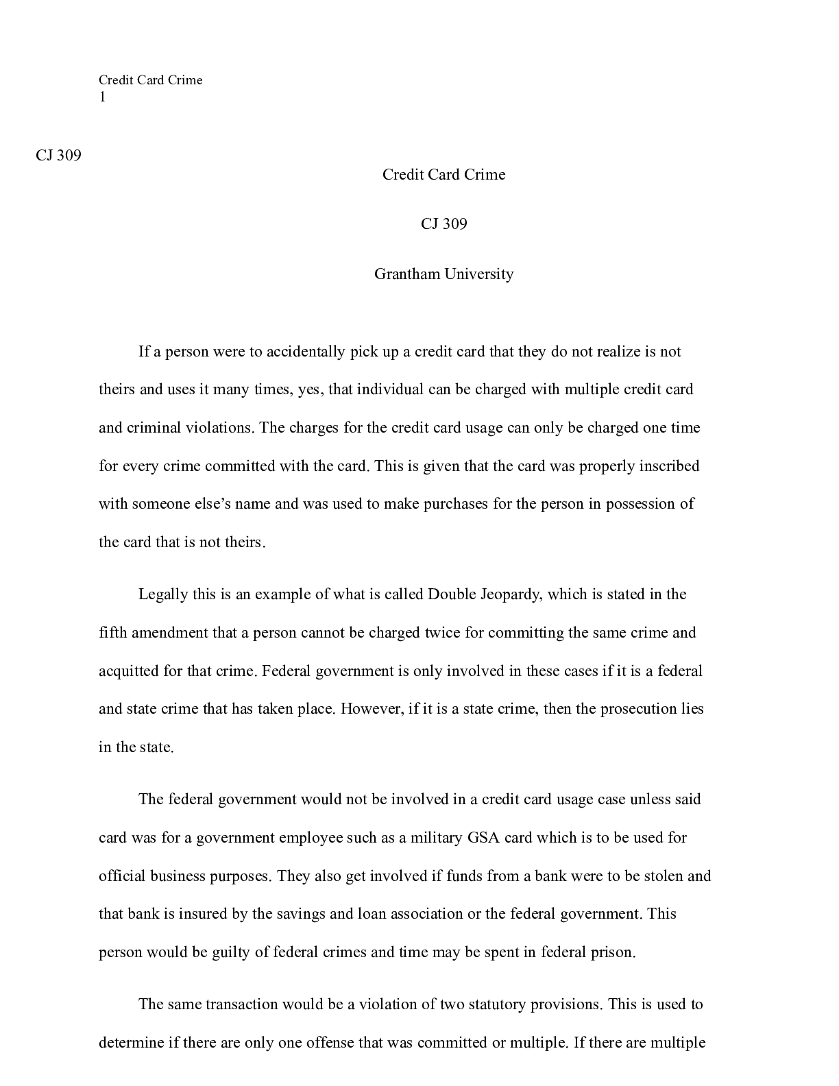 Preview image of CJ309   Wk7Assignment.docx  Credit Card Crime document